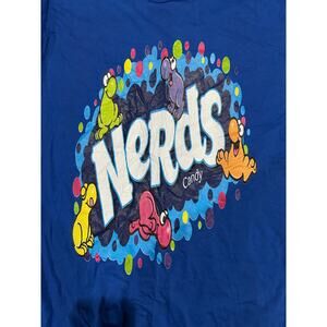 NERDS New Blue Multicolored Short Sleeve Graphic Tee Size Various
